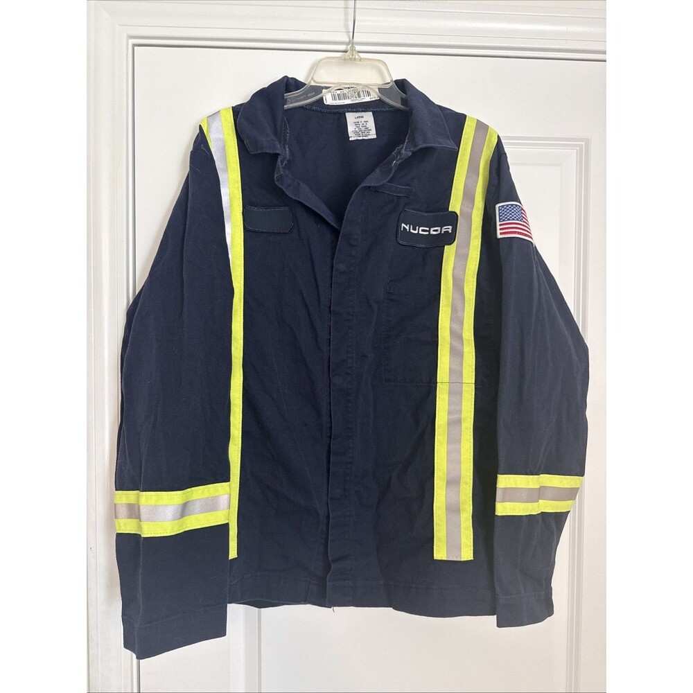 FR Fire Resistant LARGE Work Jacket 12 Cal/CM2 NFPA 70E High Vis Reflective